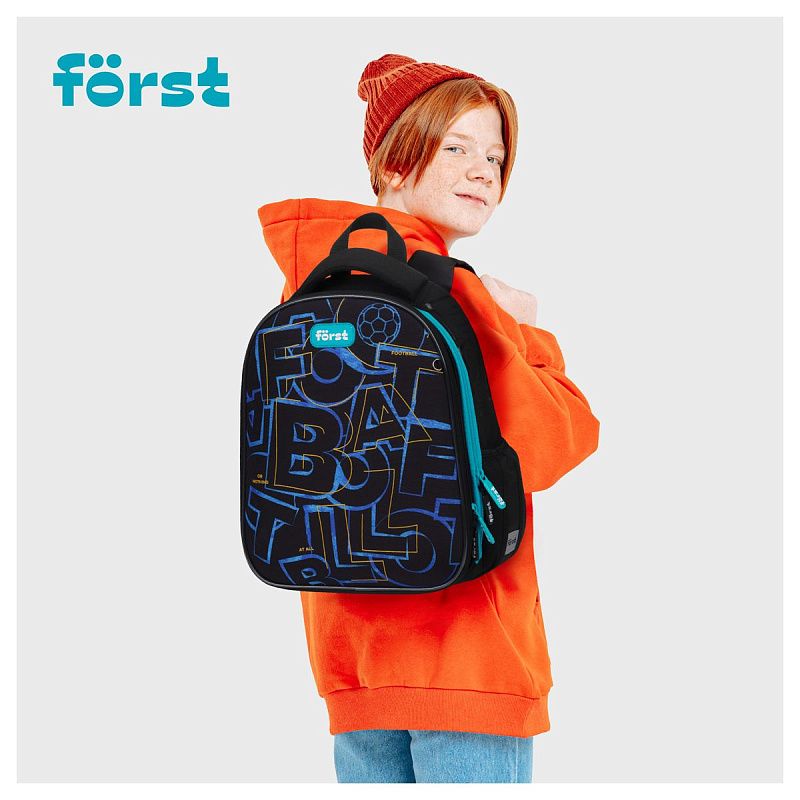 Ранец Först F-Top облегченный "Football" 36*28*15см, 2 отделения, 2 кармана, анатомическая спинка 