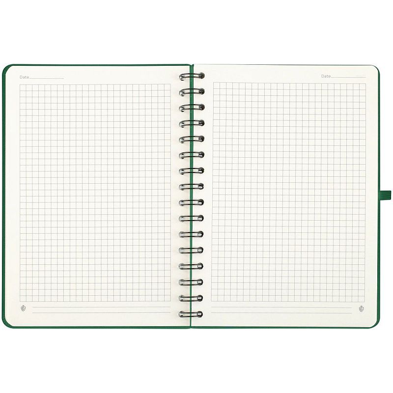 Записная книжка А5 96л., кожзам, на гребне, Greenwich Line "Just start. Green", твердая обложка, тиснение фольгой, с петлей для ручки