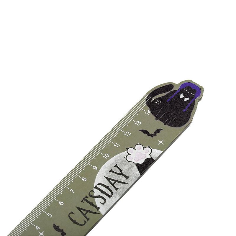 Линейка 15см MESHU "Catsday", деревянная,  ассорти, европодвес 