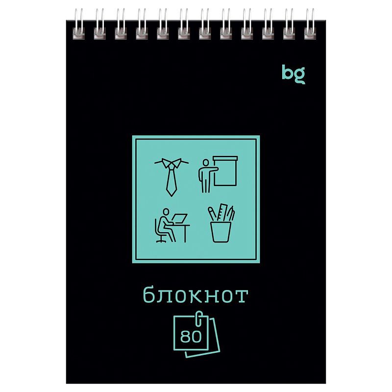 Блокнот А6 80л. на гребне BG "Моноколор с удобством"