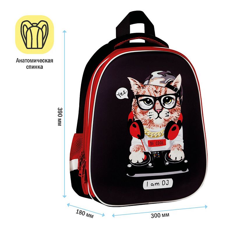 Ранец ArtSpace School Friend "I'm DJ" 39*30*18см, 2 отделения, 2 кармана, анатомическая спинка 