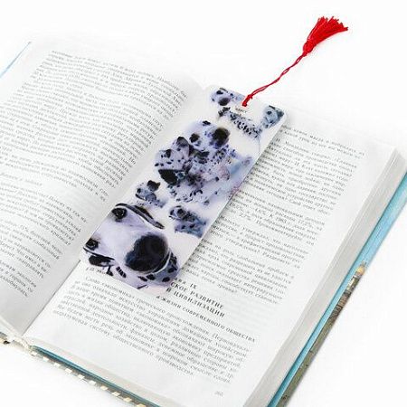 Закладка для книг 3D, BRAUBERG, объемная, "Далматинцы", с декоративным шнурком-завязкой, 125758 