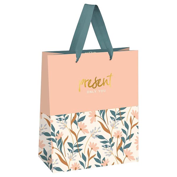 Пакет подарочный 11*14*6,5см MESHU "Beautiful twigs", фольга, матовая ламинация