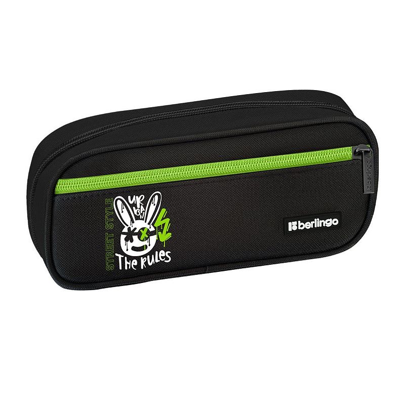 Пенал 1 отделение, 1 карман, 220*95*50 Berlingo "The Rules", полиэстер, откидная планка