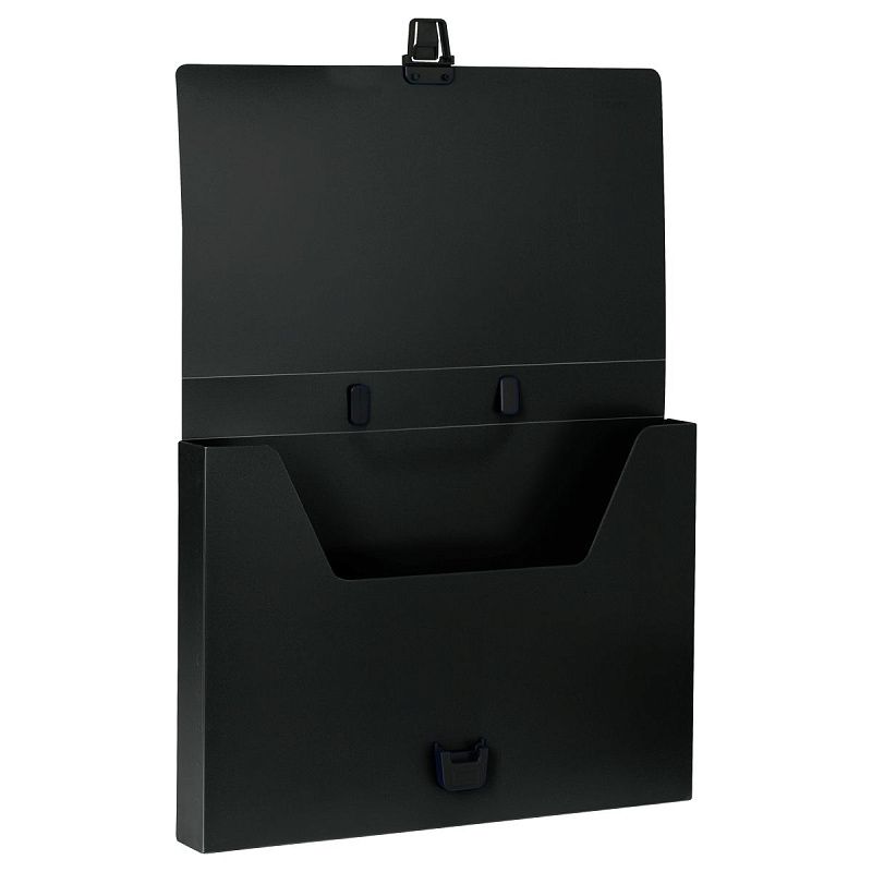 Папка-портфель 1 отделение СТАММ "Стандарт" А4, 1000мкм, на замке, пластик, черная 