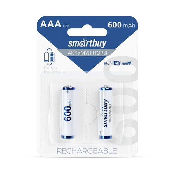 Аккумулятор Smartbuy AAA (HR03) 600mAh 2BL
