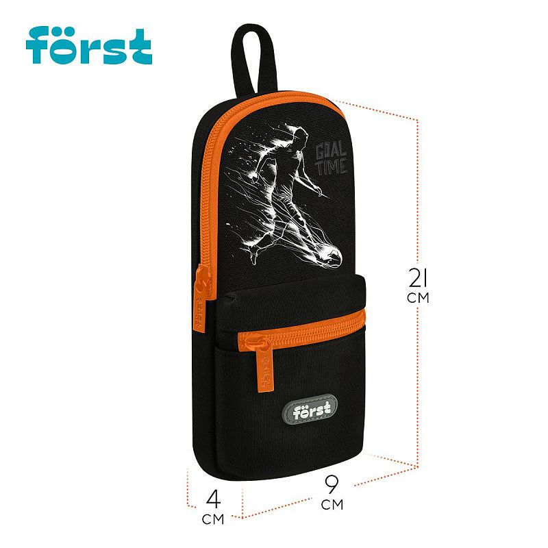 Пенал мягкий 1 отделение, 1 карман, 210*90*40 Först "Goal time", текстиль 