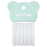 Резинки для волос MESHU "Essence", белые, 6шт., европодвес