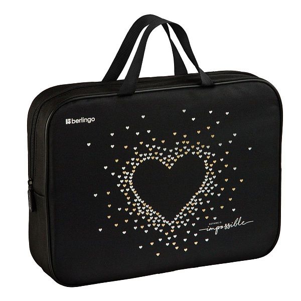 Папка текстильная с ручками 1 отделение, А4 Berlingo "Golden Glow", 350*265*75мм, текстиль, на молнии