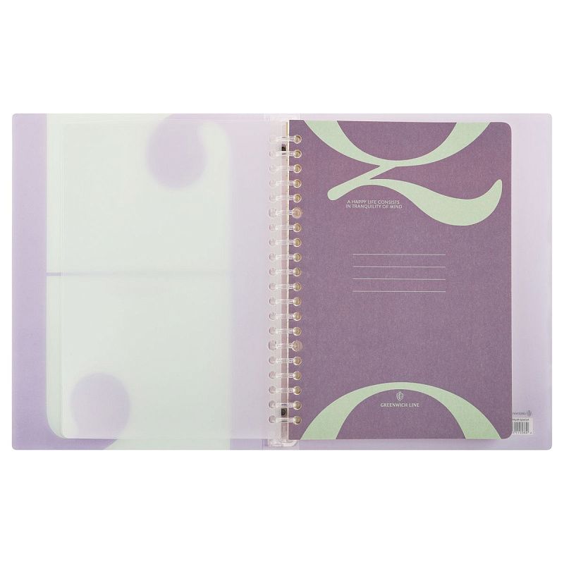 Тетрадь на кольцах А5, 80л., Greenwich Line "Letter symbol", пластиковая обложка, с разделителями