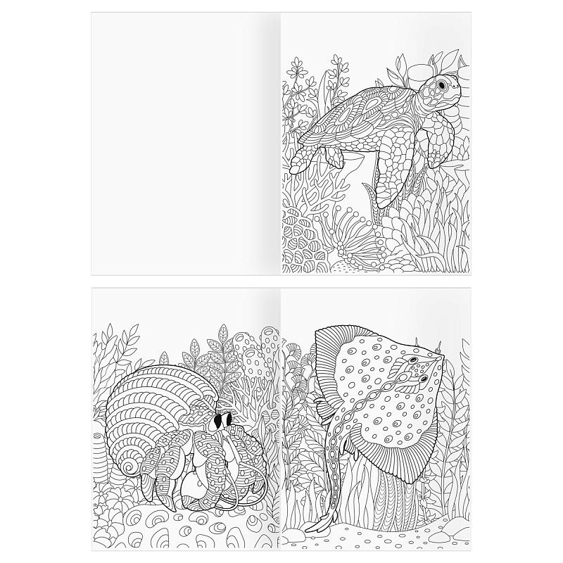 Раскраска А4 ТРИ СОВЫ "Антистресс. Подводное царство", 16стр.