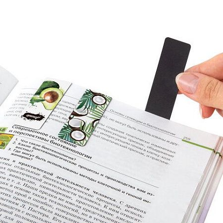 Закладки для книг МАГНИТНЫЕ, "FRUITS", набор 12 шт., 60x20 мм, BRAUBERG, 113173 