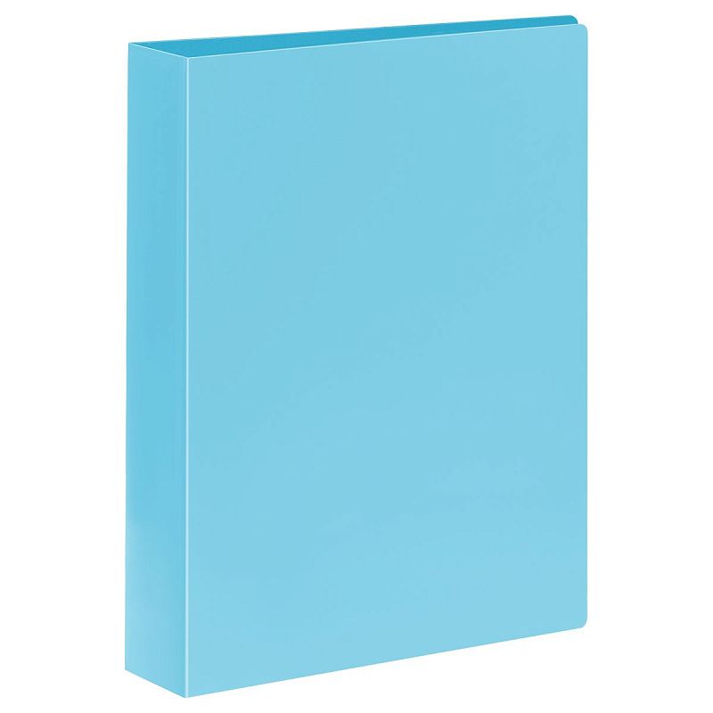 Папка на 4 кольцах СТАММ А4, 40мм, 500мкм, пластик, пастель, голубая