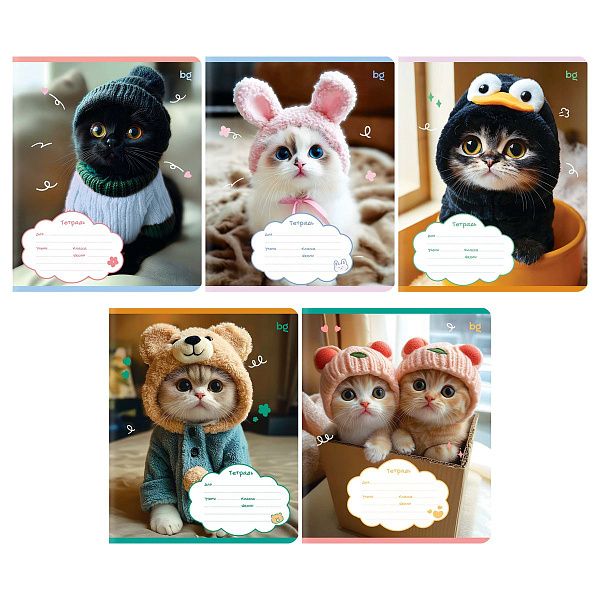 Тетрадь 12л., А5, клетка BG "Плюш"