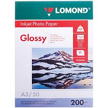 Фотобумага А3 для стр. принтеров Lomond, 200г/м2 (50л) глянцевая односторонняя
