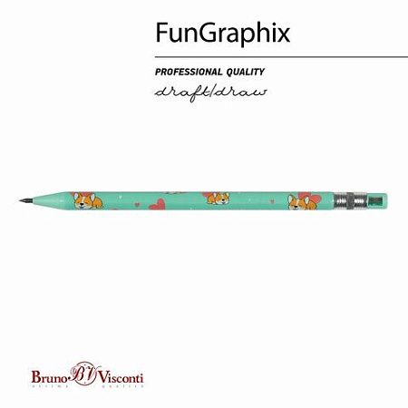 Карандаш механический цанговый с точилкой 2мм, BRUNO VISCONTI FunGraphix, Корги, 21-0041/24 