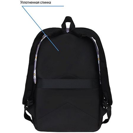 Рюкзак Berlingo Casual "Chamomile black" 39,5*27*13см, 1 отделение, 3 кармана, уплотненная спинка 