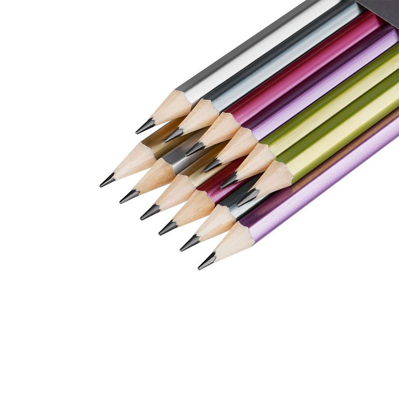 Карандаш ч/г Красин "Металлик" ТМ (НВ),  шестигран., заточен., ассорти. 