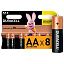 Батарейки КОМПЛЕКТ 8 шт., DURACELL Basic ОРИГИНАЛ, AA (LR6, 15А), алкалиновые, пальчиковые, C0033441