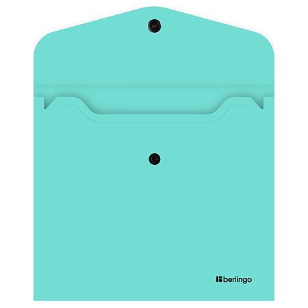 Папка-конверт на кнопке Berlingo "Instinct" А5+, 200мкм, мятный 
