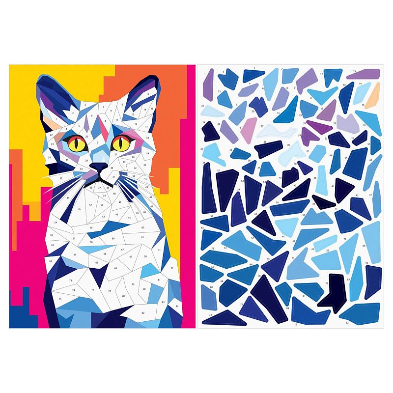 Аппликация наклейками ТРИ СОВЫ "Неоновые кошки", А4, 2 основы, картонный конверт