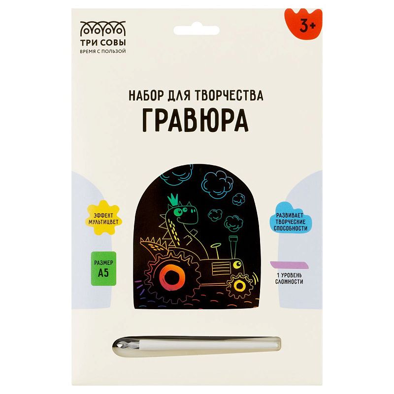 Гравюра с мультицветной основой ТРИ СОВЫ "Водитель", А5