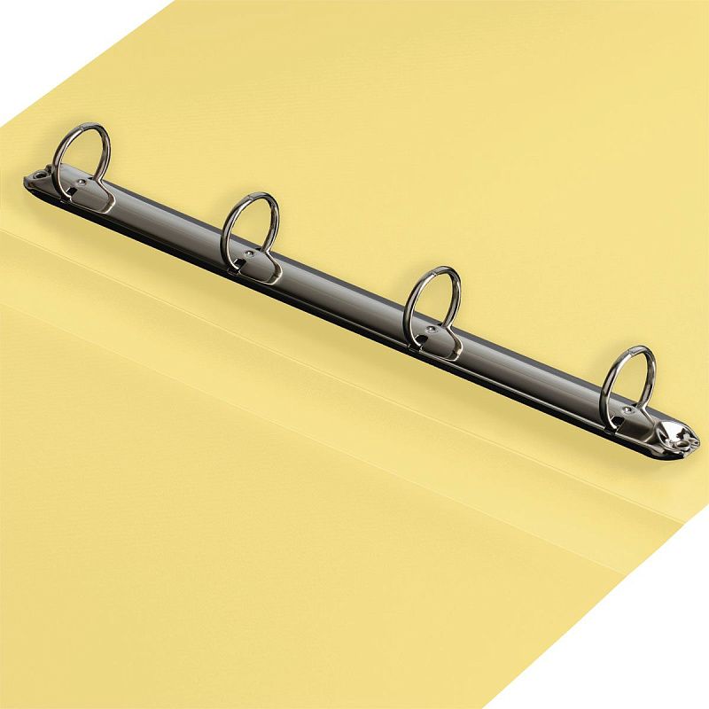 Папка на 4 кольцах СТАММ А4, 40мм, 500мкм, пластик, пастель, желтая 