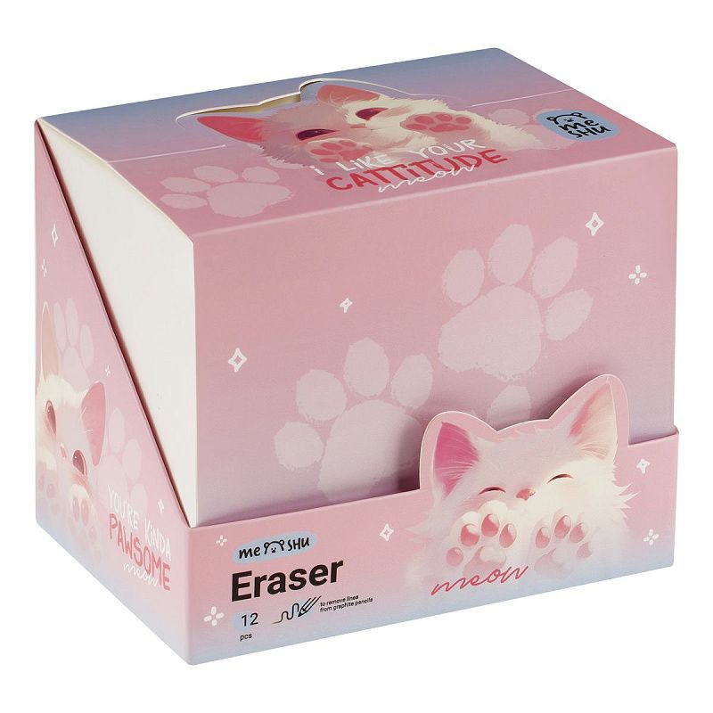 Ластик MESHU "Crystal Paw", 90*25*20 мм, термопластичная резина, пластиковый футляр, дисплей бокс 