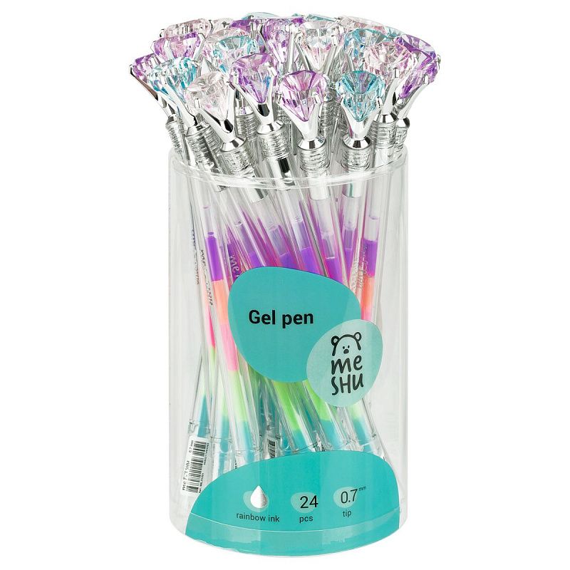 Ручка гелевая MESHU "Diamonds" , радужная, 0,7мм 
