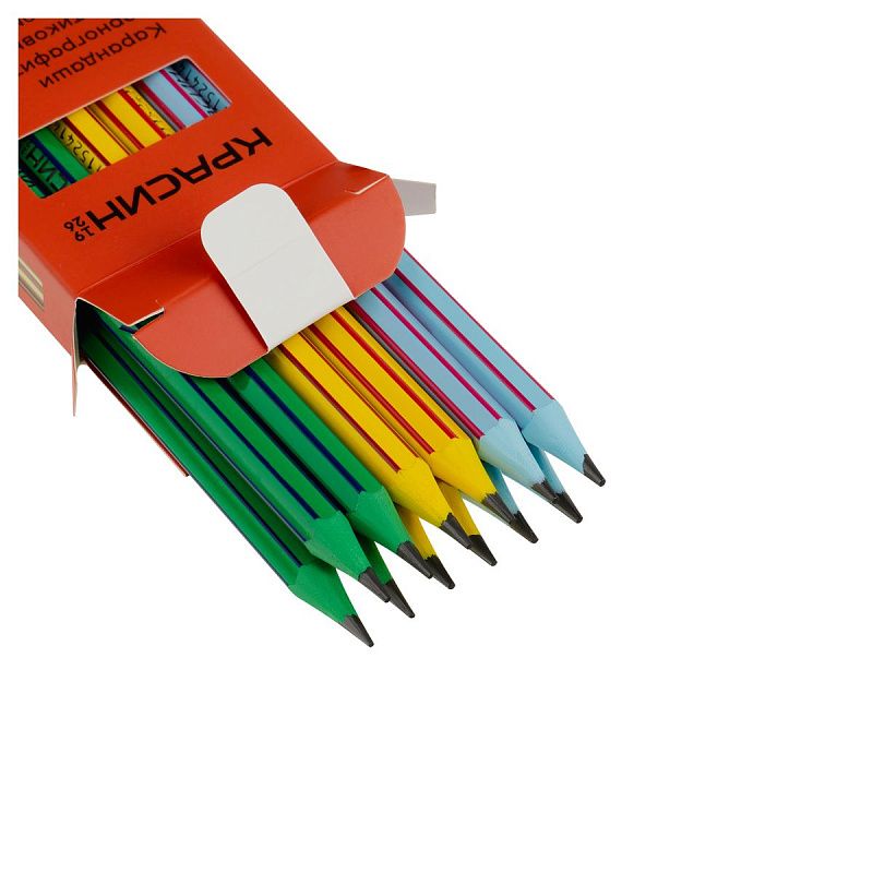 Карандаш ч/г Красин "Эволюция" ТМ (HB), с полосами, с ластиком, заточен., пластиковый 