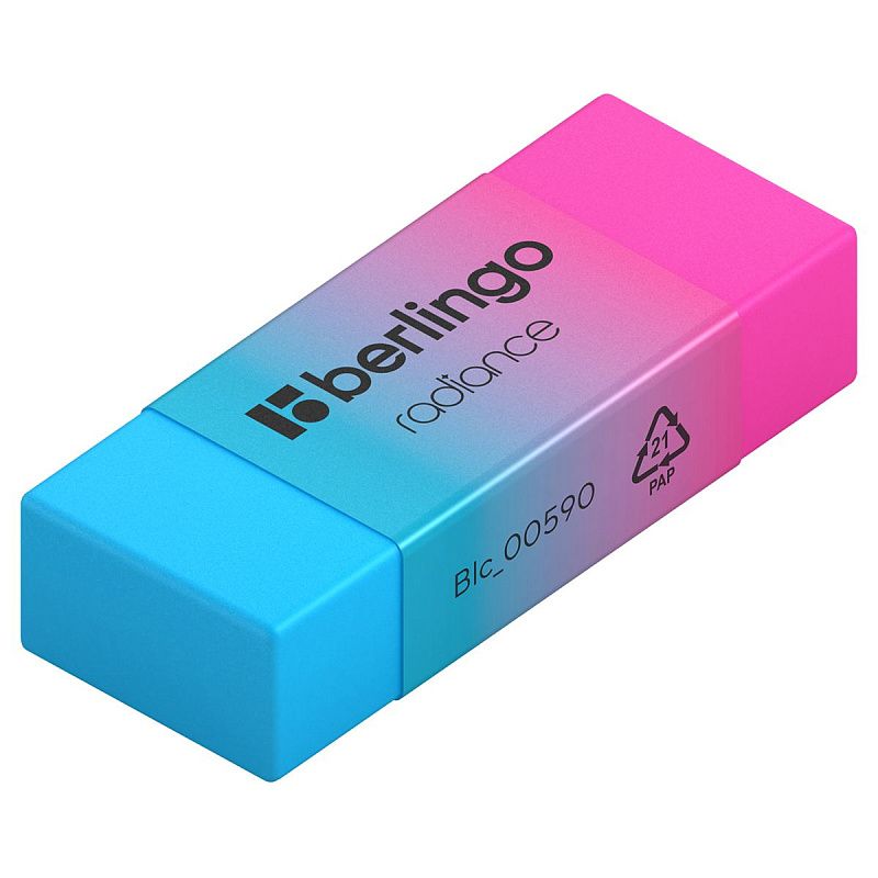 Ластик Berlingo "Radiance ", прямоугольный, цвета ассорти, 50*18*10мм 