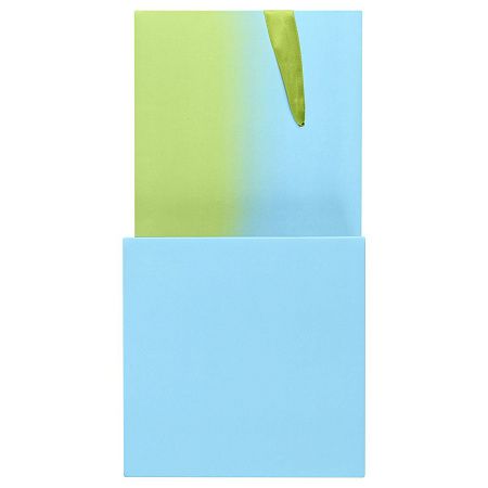 Коробка складная подарочная MESHU "Duotone. Blue-Green gradient", (15*15*15см), с лентой