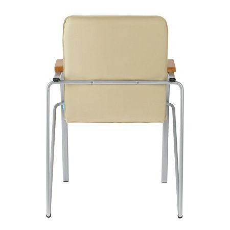 Стул Helmi HL-F03 "Самба", каркас металл алюм., экокожа, бежевый, бук BOX1