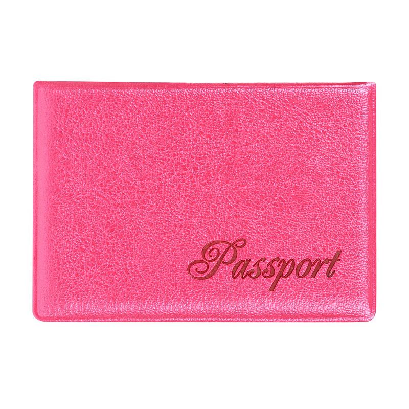 Обложка для паспорта OfficeSpace "Fusion" мягкий полиуретан, малиновая, тиснение 