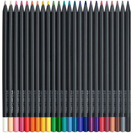 Карандаши цветные Faber-Castell "Black Edition", 24цв., трехгран., черное дерево, заточен., картон.