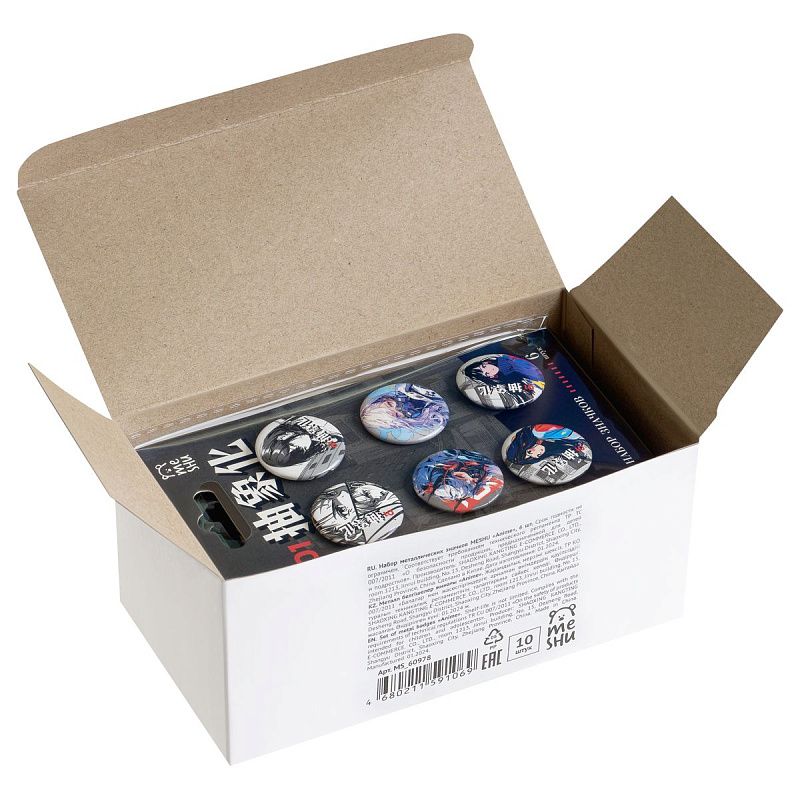 Набор металлических значков MESHU "Anime", 6шт