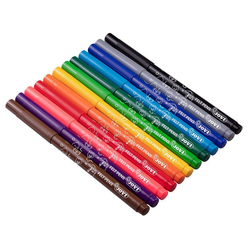 Фломастеры JOVI, 12цв., смываемые, картон, европодвес