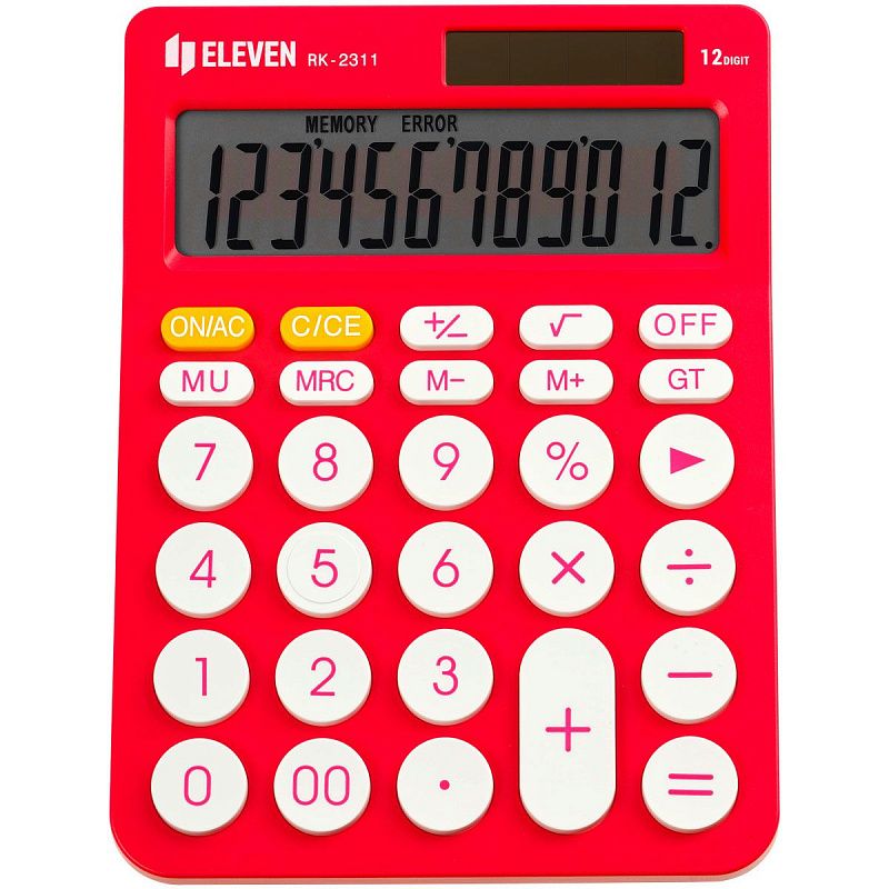 УЦЕНКА - Калькулятор настольный Eleven RK-2311-PK, 12 разрядов, двойное питание, 143*192*26мм, розовый (осн 365640)