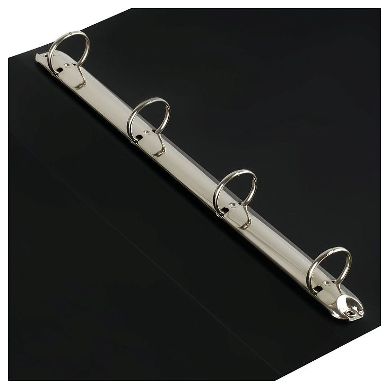 Папка на 4 кольцах СТАММ "Стандарт" А4, 40мм, 700мкм, пластик, черная 