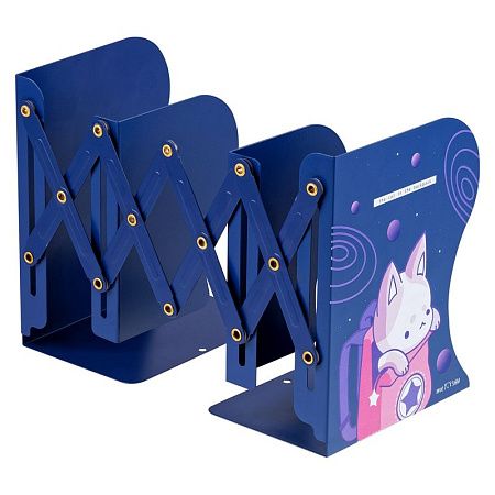 Подставка для книг MESHU "Space Cat", 3 отделения, раздвижная 