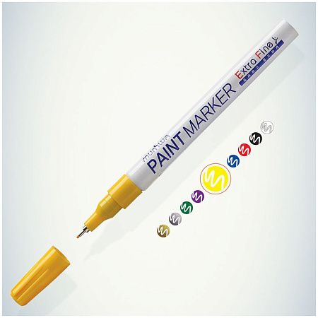 Маркер-краска MunHwa "Extra Fine Paint Marker" желтая, 1мм, нитро-основа 