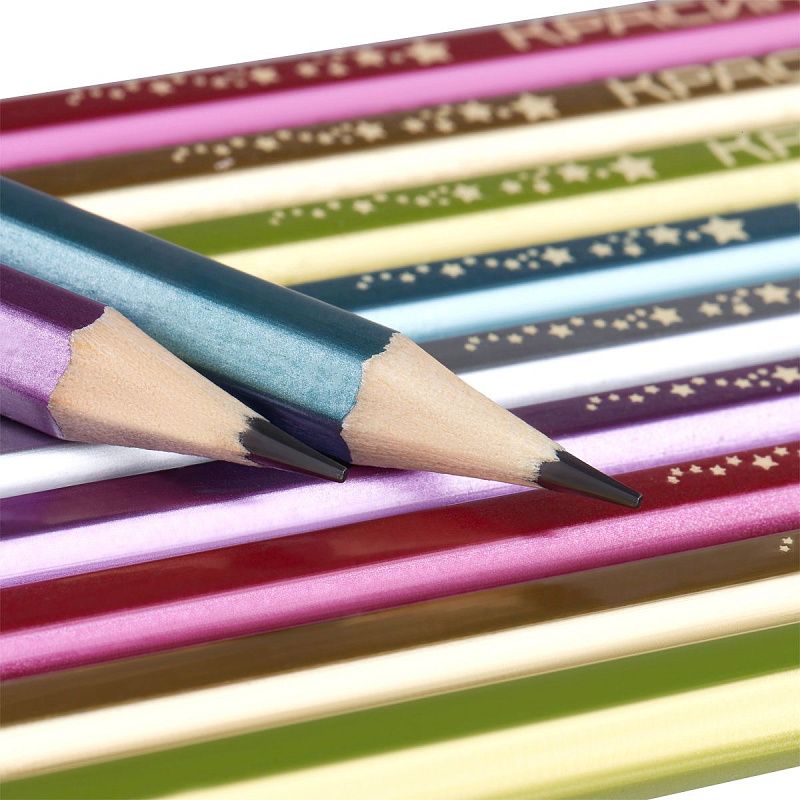 Карандаш ч/г Красин "Металлик" ТМ (НВ),  шестигран., заточен., ассорти. 