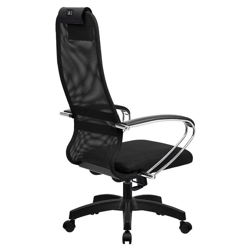 УЦЕНКА - Кресло руководителя Метта SU-BK-8 PL, ткань-сетка черная №20, спинка-сетка, топ-ган (101/001, 131/001)