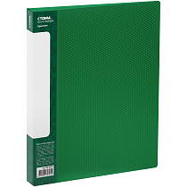 Папка со 100 вкладышами СТАММ "Кристалл" А4, 30мм, 800мкм, пластик, зеленая