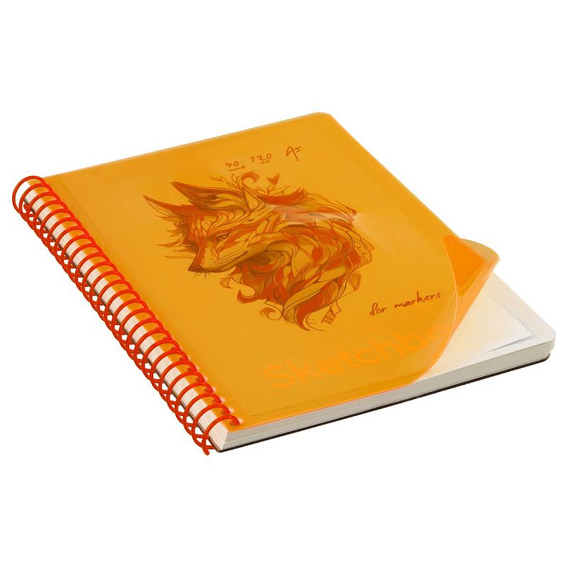 Скетчбук 40л., А5 BG "Neon. Orange", на гребне, маркерная бумага 120г/м2