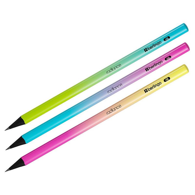 Карандаш ч/г Berlingo "Radiance" HB, трехгранный, черное дерево, заточен
