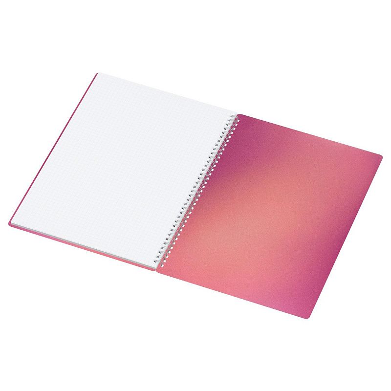 Тетрадь 80л., А4, клетка, на гребне BG "Сияние", пластиковая обложка, розовый