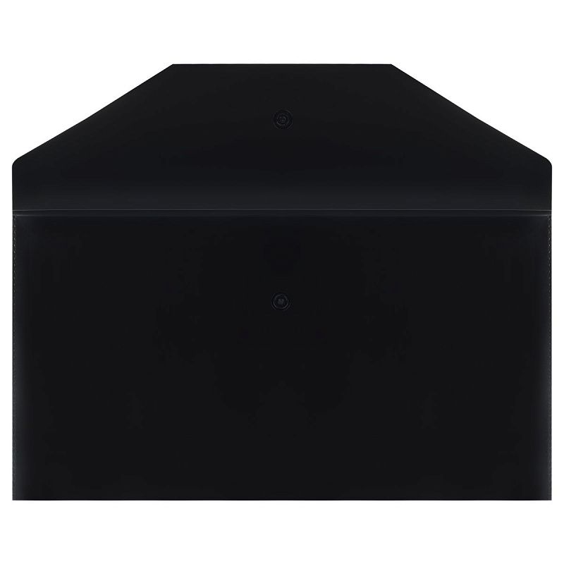 Папка-конверт на кнопке СТАММ С6+, 150мкм, пластик, непрозрачная, черная 