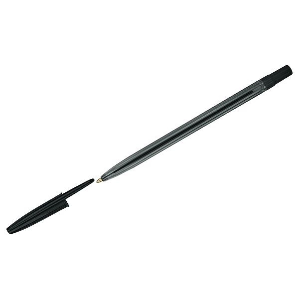 Ручка шариковая СТАММ "111" черная, 1,0мм, тонированный корпус