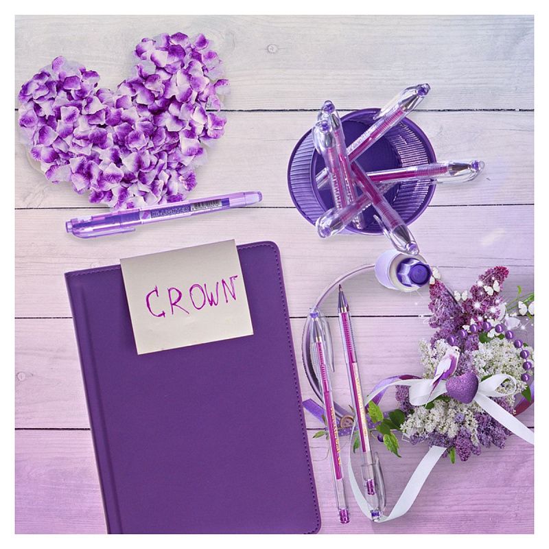 Ручка гелевая Crown "Hi-Jell Color" фиолетовая, 0,7мм 